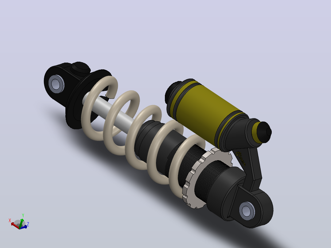 减震器3D数模图纸 Solidworks设计主视图
