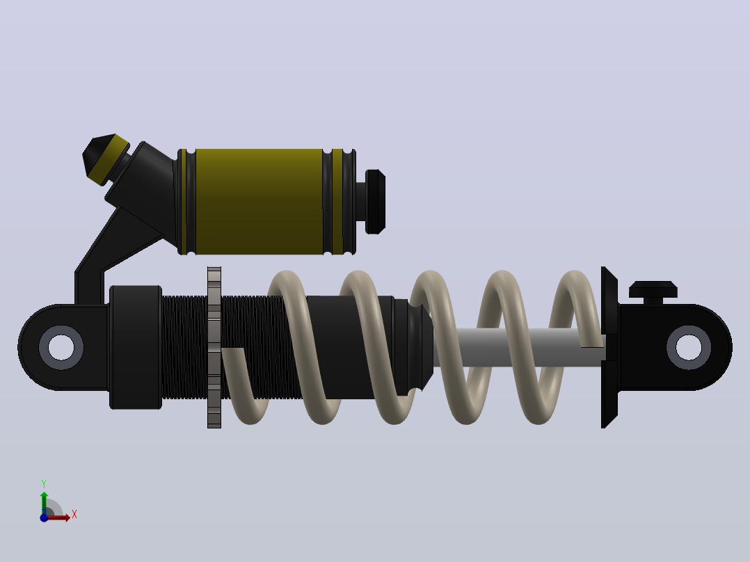 减震器3D数模图纸 Solidworks设计前视图