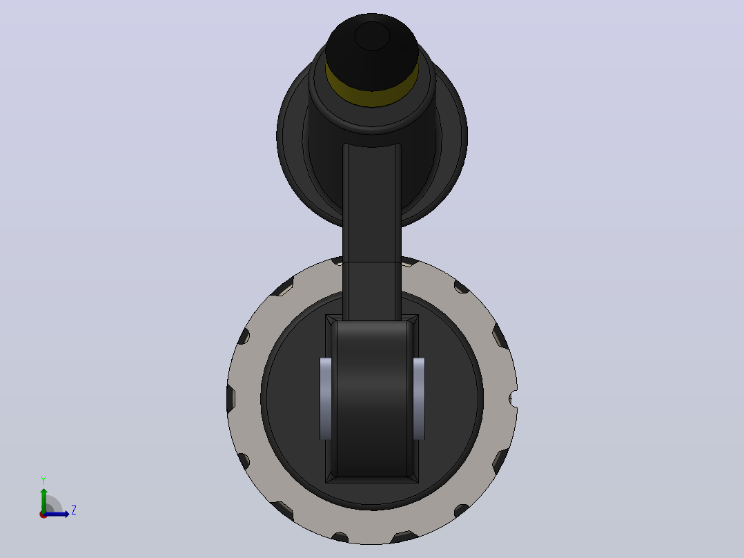 减震器3D数模图纸 Solidworks设计左视图