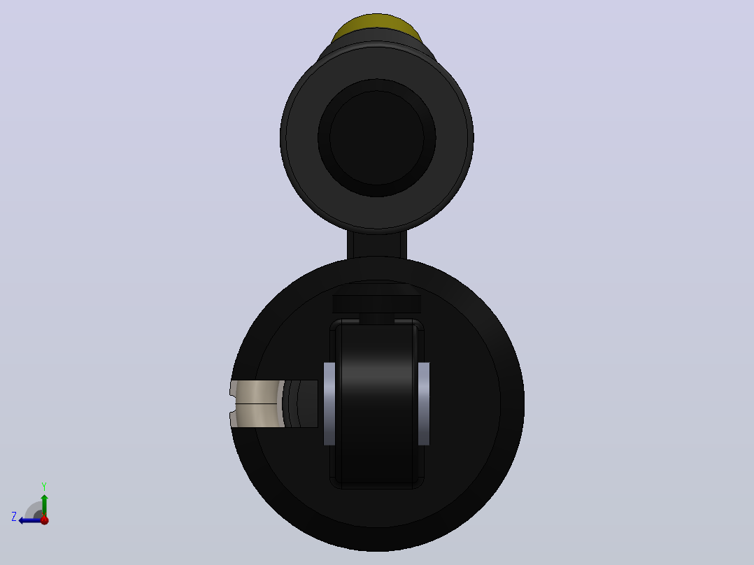 减震器3D数模图纸 Solidworks设计右视图