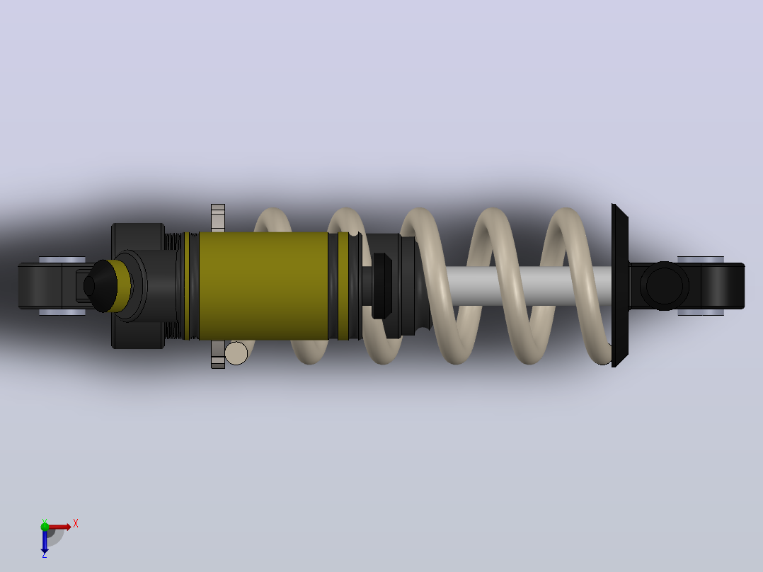 减震器3D数模图纸 Solidworks设计俯视图