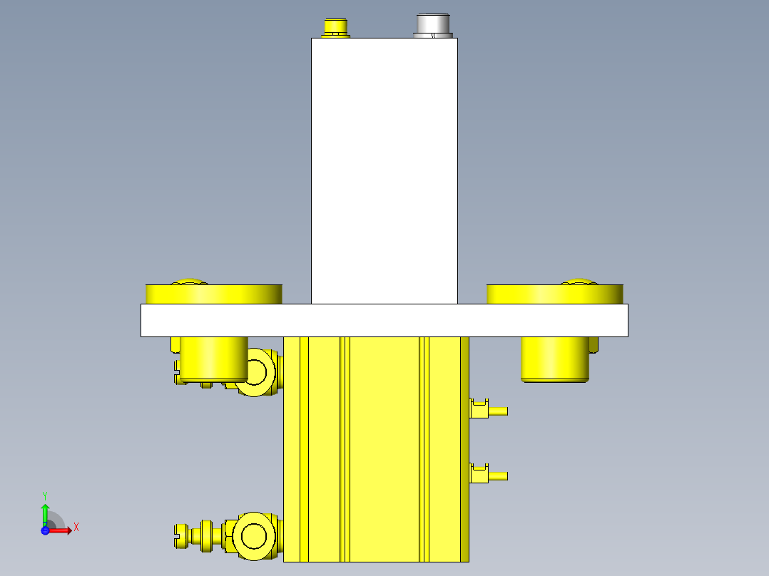 使用连杆的挡块解除机构前视图