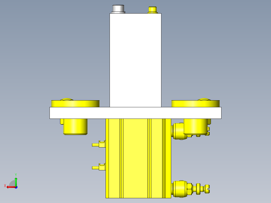 使用连杆的挡块解除机构后视图
