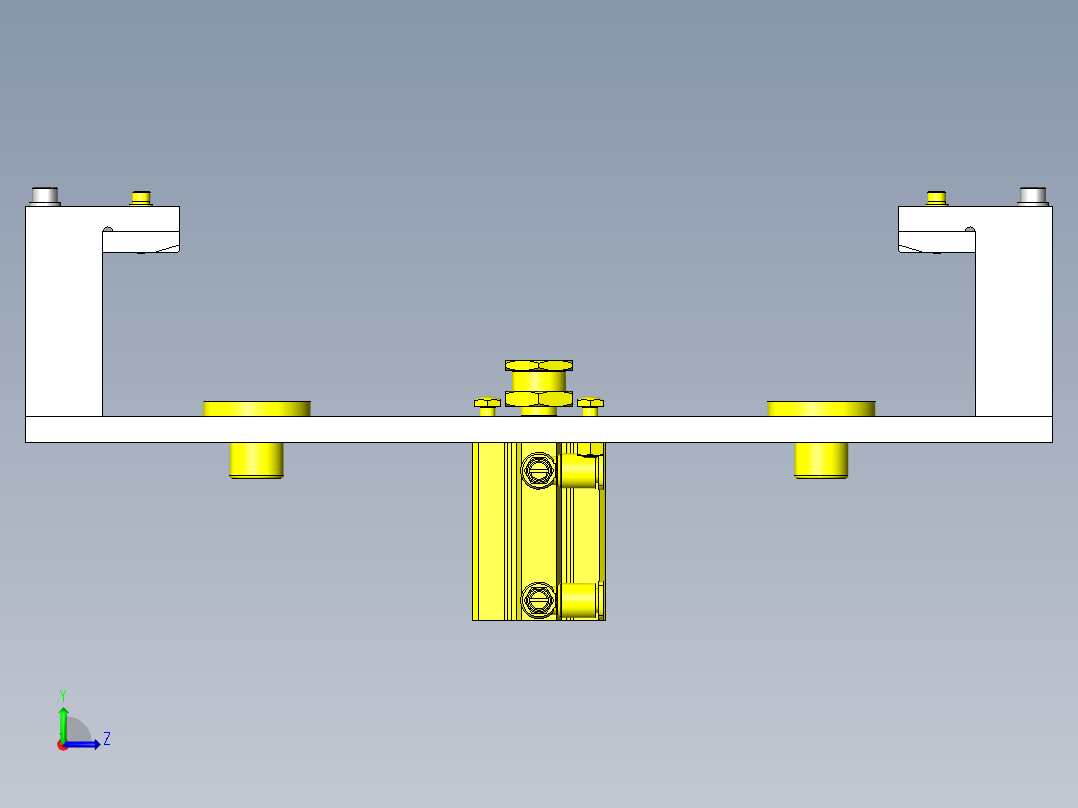 使用连杆的挡块解除机构左视图