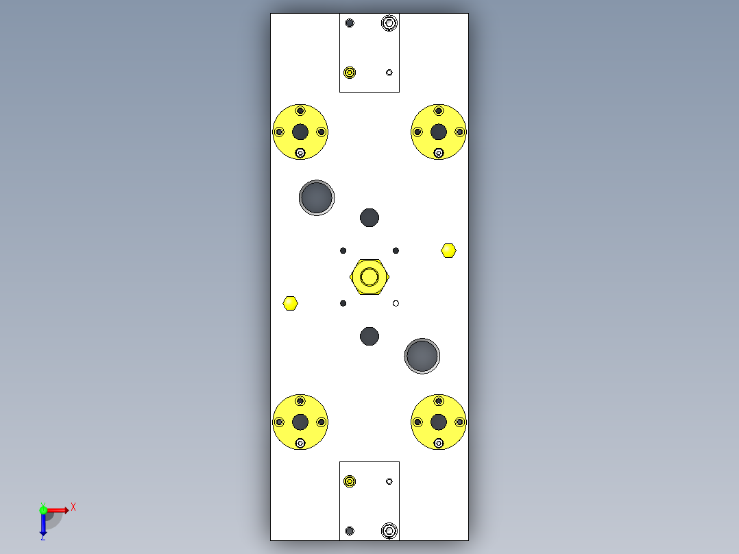 使用连杆的挡块解除机构俯视图