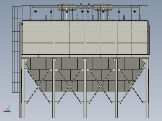 PPCS96-2×8气箱式脉冲袋式除尘器后视缩略图