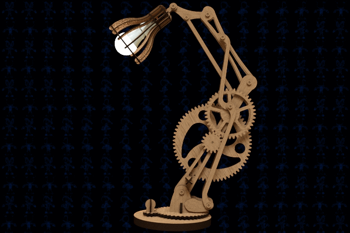 激光切割齿轮 台灯模型3D图纸 Solidworks设计 附STEP等多种格式