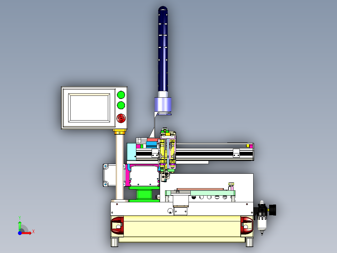 贴胶机、贴软胶垫的设备3D模型前视图