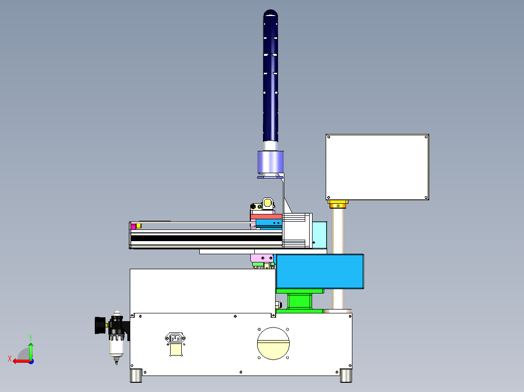 贴胶机、贴软胶垫的设备3D模型后视图