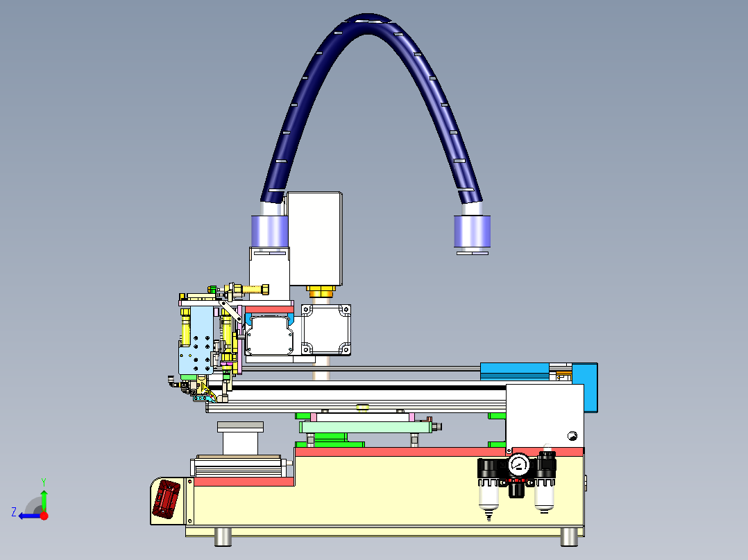 贴胶机、贴软胶垫的设备3D模型右视图