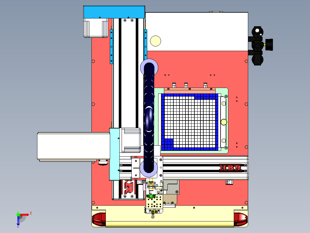 贴胶机、贴软胶垫的设备3D模型俯视图