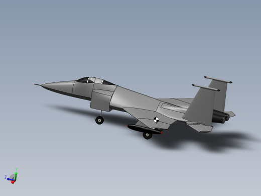 F15 Eagle战斗机简易模型3D图纸 Solidworks设计