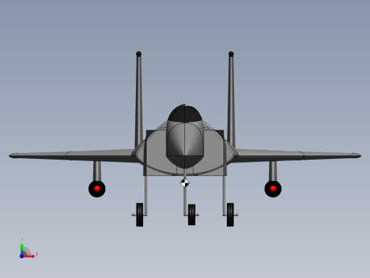 F15 Eagle战斗机简易模型3D图纸 Solidworks设计前视缩略图