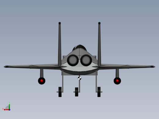 F15 Eagle战斗机简易模型3D图纸 Solidworks设计后视缩略图
