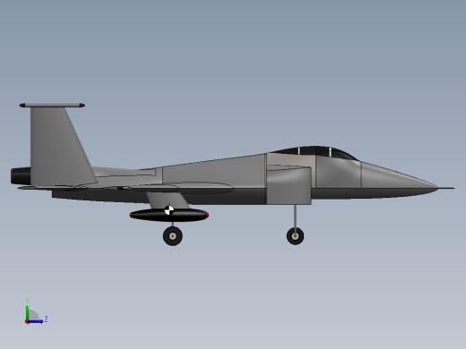 F15 Eagle战斗机简易模型3D图纸 Solidworks设计左视缩略图