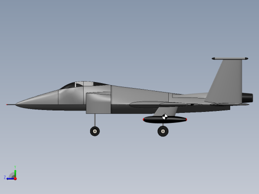 F15 Eagle战斗机简易模型3D图纸 Solidworks设计右视缩略图