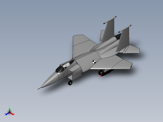 F15 Eagle战斗机简易模型3D图纸 Solidworks设计正等轴测缩略图