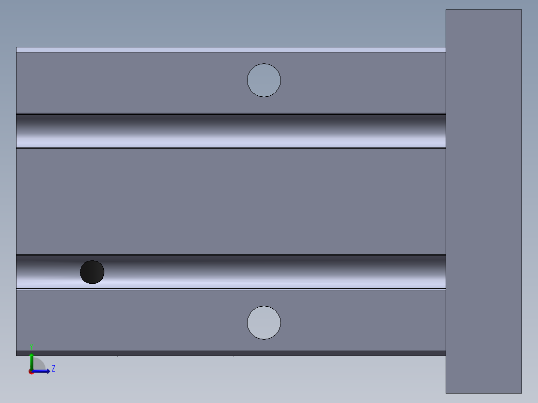 夹紧气缸体左视图