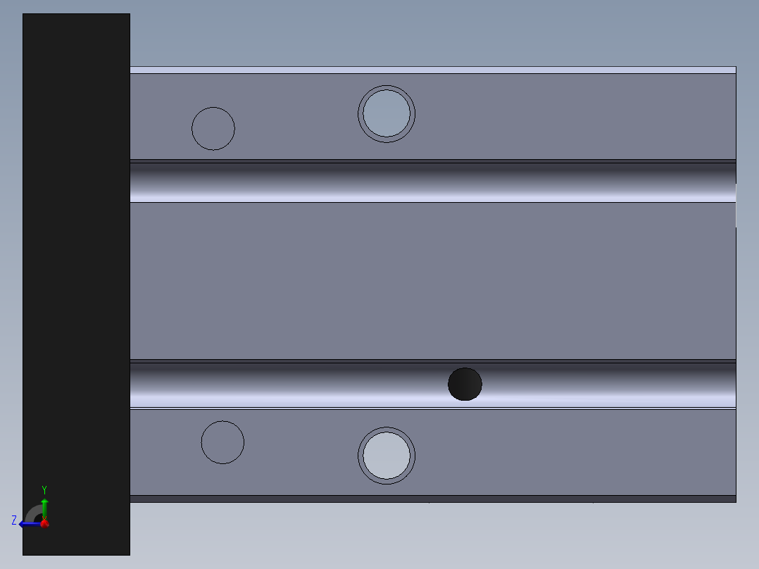 夹紧气缸体右视图