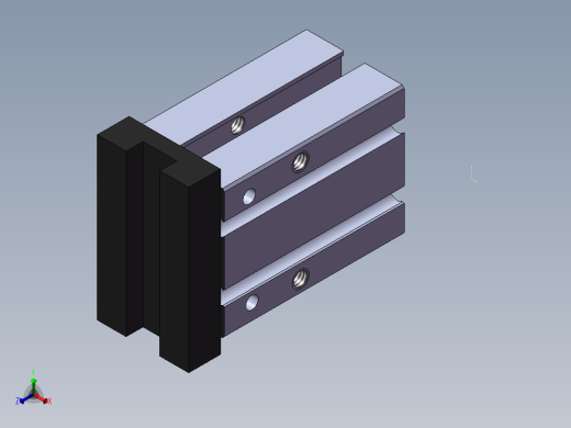 夹紧气缸体正等轴测缩略图