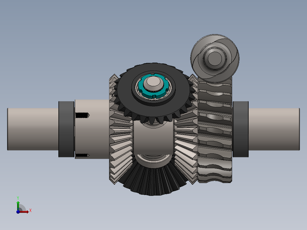 差动齿轮减速器爆炸图3D模型图纸 Solidworks设计前视图