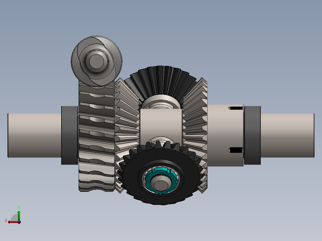 差动齿轮减速器爆炸图3D模型图纸 Solidworks设计后视图