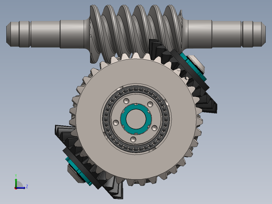 差动齿轮减速器爆炸图3D模型图纸 Solidworks设计左视图