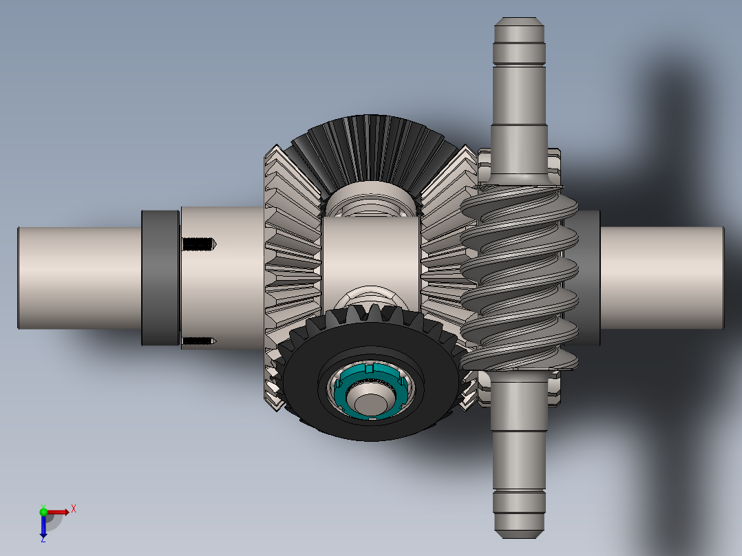 差动齿轮减速器爆炸图3D模型图纸 Solidworks设计俯视图