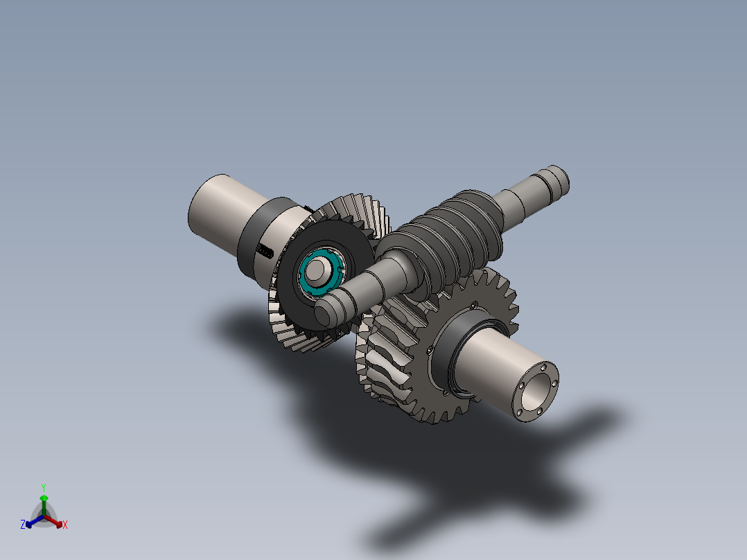 差动齿轮减速器爆炸图3D模型图纸 Solidworks设计正等轴测图