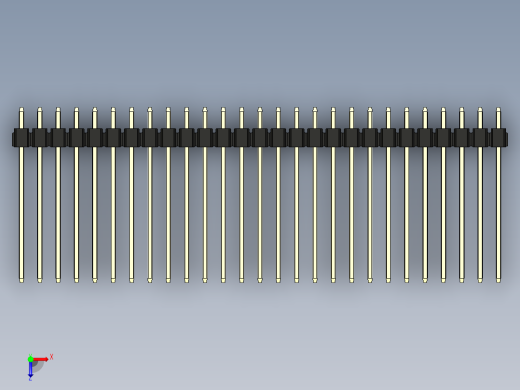 彩色公头100mil（2.54mm）系列-DS1021_black_3x27p_100mil_Type19_rev1.0俯视缩略图