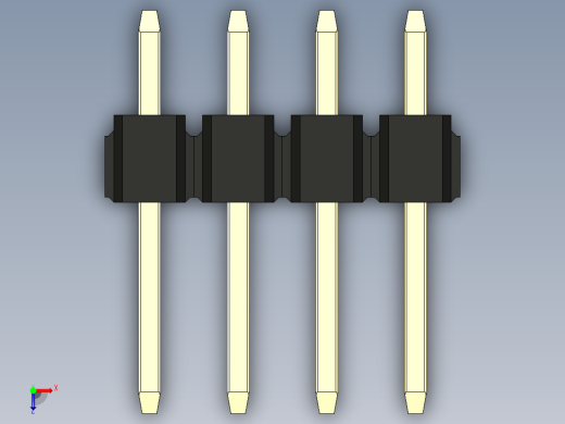 彩色公头100mil（2.54mm）系列-DS1021_black_2x04p_100mil_Type1_rev1.0俯视缩略图