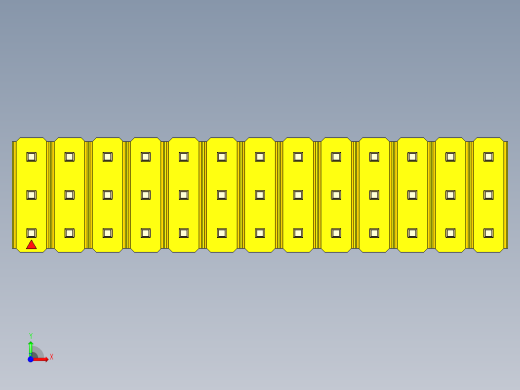 彩色公头100mil（2.54mm）系列-DS1021_yellow_3x13p_100mil_Type5_rev1.0前视缩略图