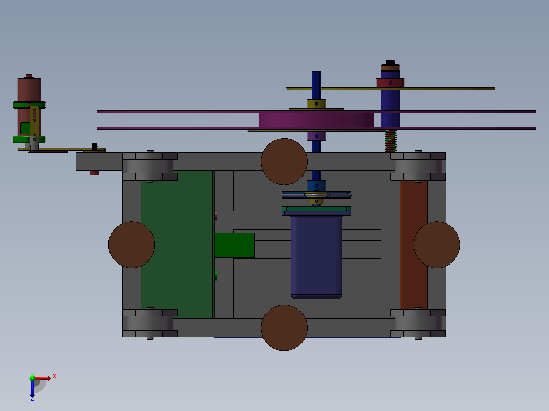 垂直收料机俯视图