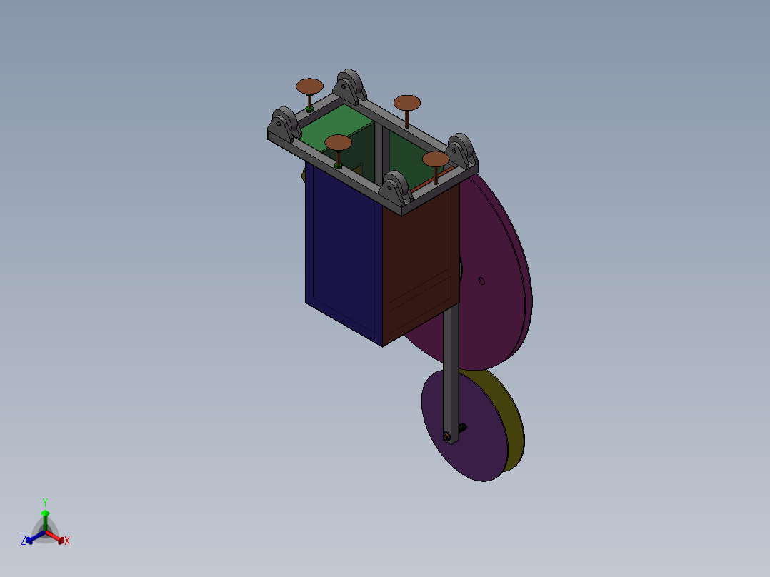 垂直收料机正等轴测图