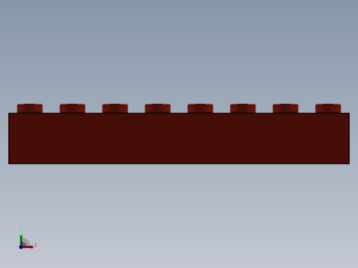 乐高套装 4421基本积木-300721 Bright Red Brick 2 x 8.SLDPRT前视缩略图