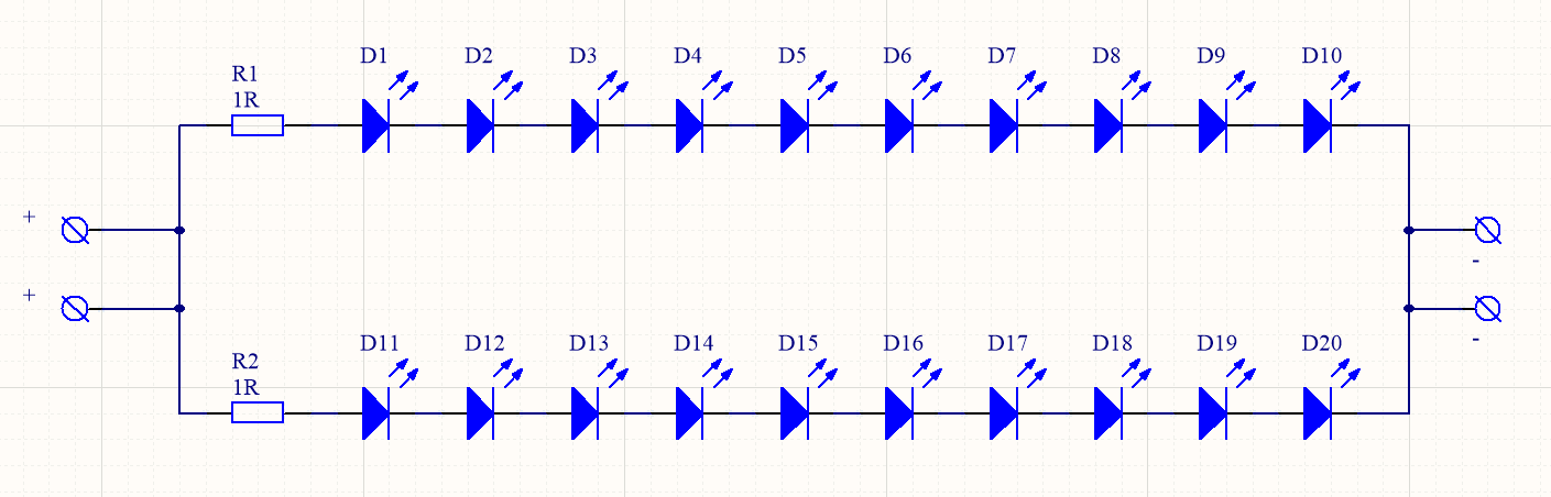 LED条形金属芯PCB，2x 10 SMD LED并联