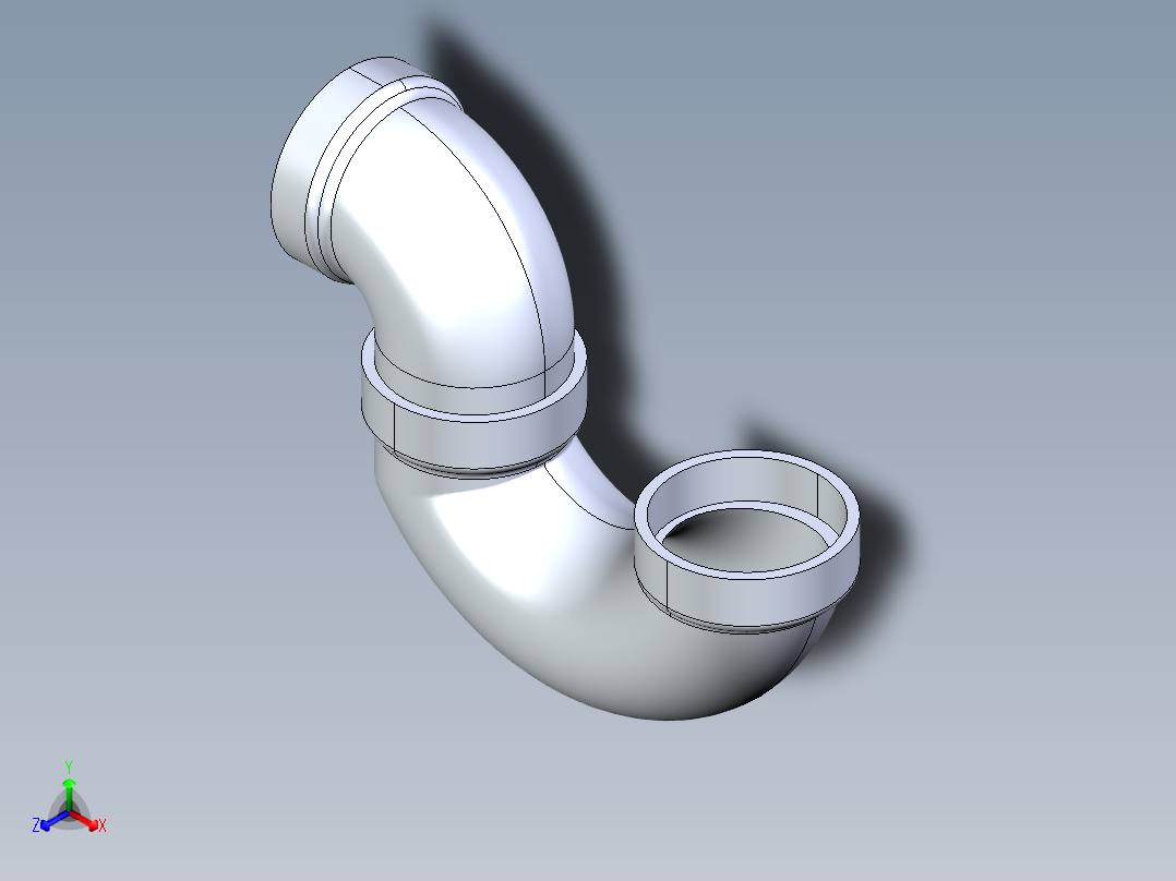 船舶管路系统S27_SeaDrainPLUS_P-Trap-SxS_37E172003_3in Sea Drain Plus - P-Trap-SxS主视图