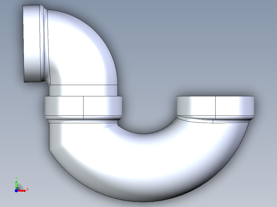 船舶管路系统S27_SeaDrainPLUS_P-Trap-SxS_37E172003_3in Sea Drain Plus - P-Trap-SxS前视图