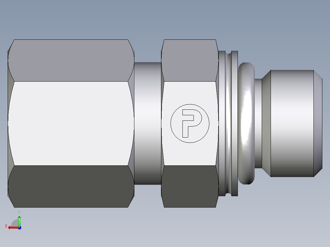 卡套式工业通用硬管接头EO_Male_Stud_connector_GEO08ZSMCF后视图