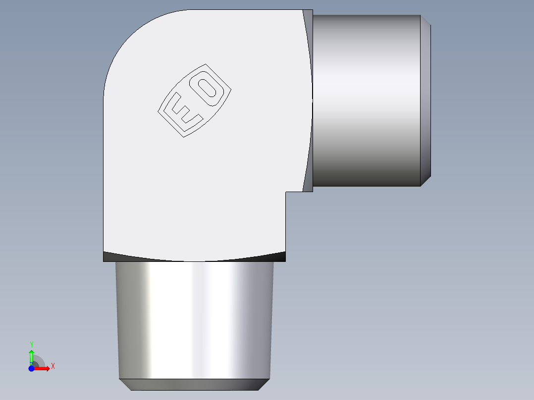 卡套式工业通用硬管接头EO_Male_stud_elbow_WE10LMCFX前视图