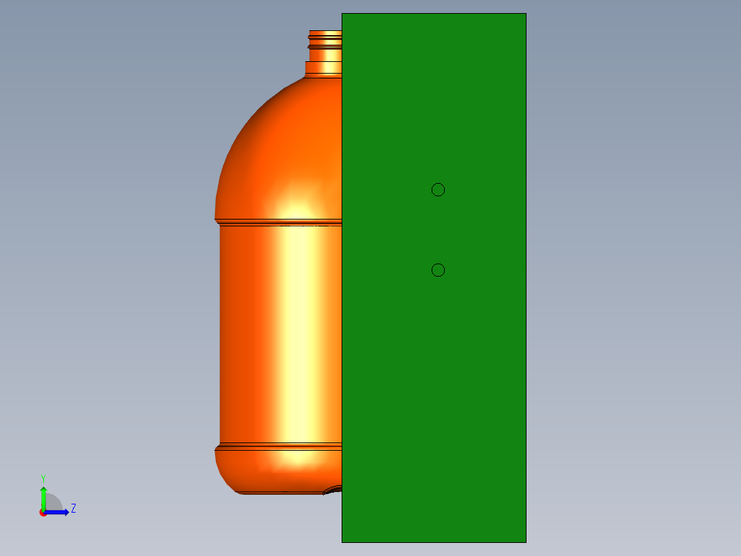 4加仑吹塑模具左视图