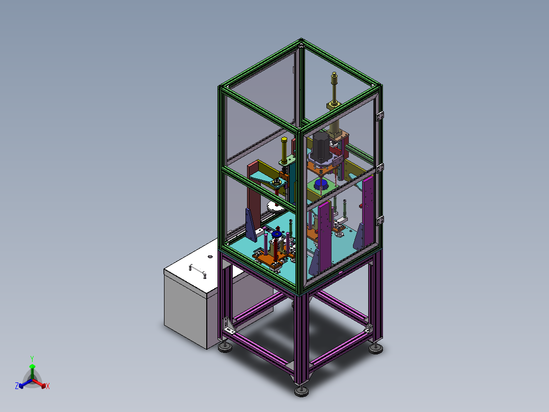除尘机总装图（总图）正等轴测图