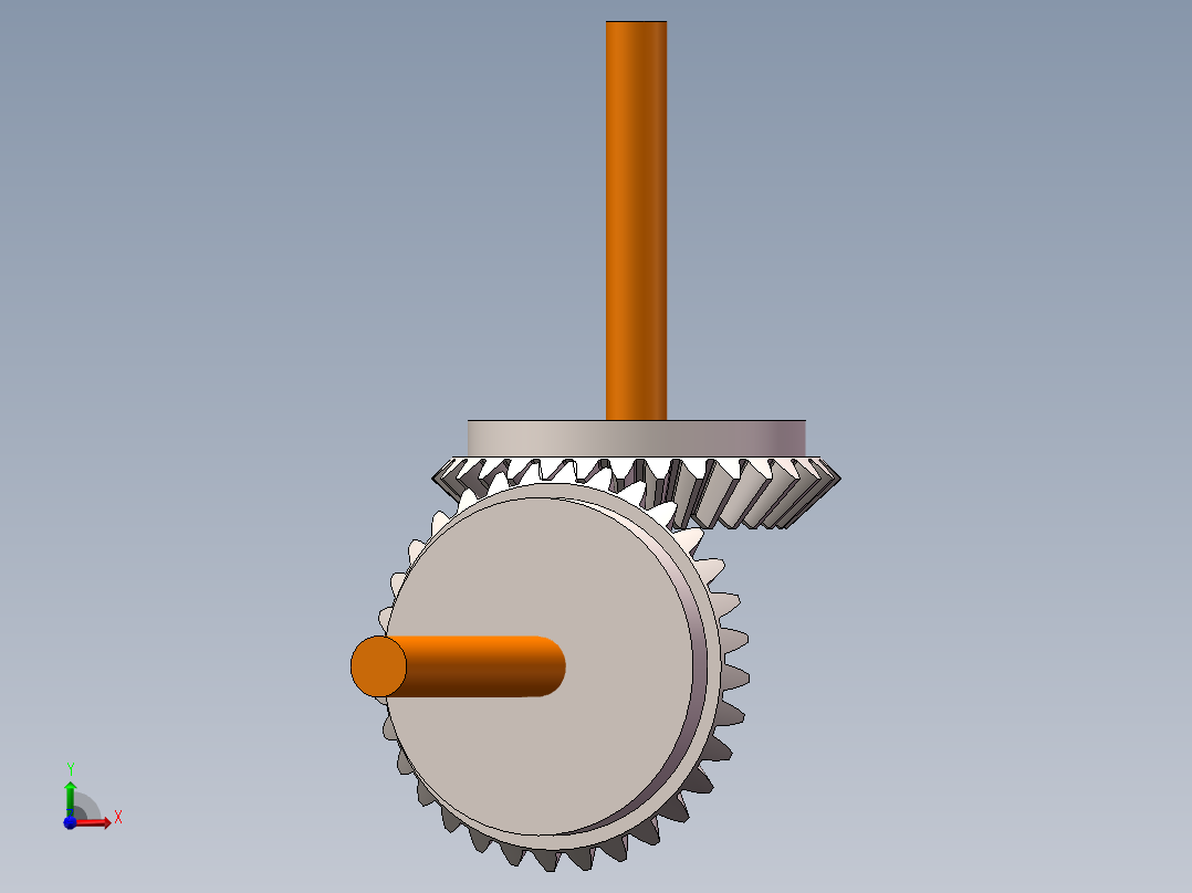 锥齿轮啮合传动前视图