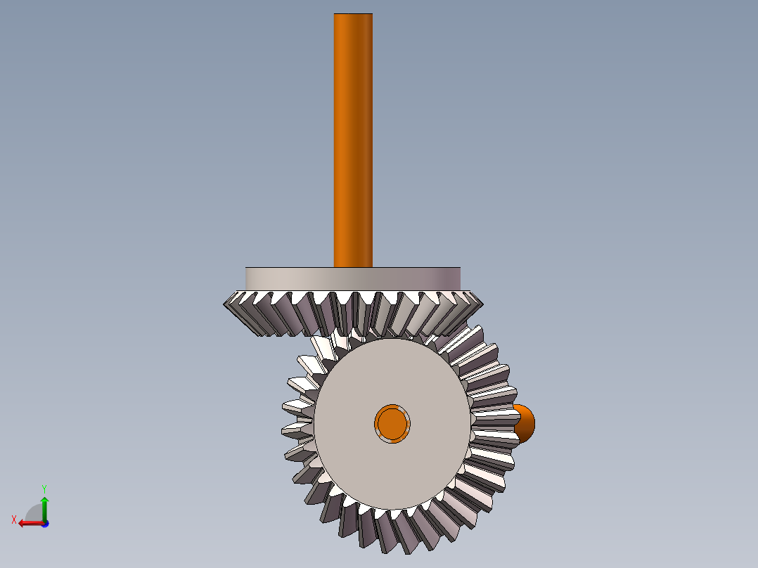锥齿轮啮合传动后视图