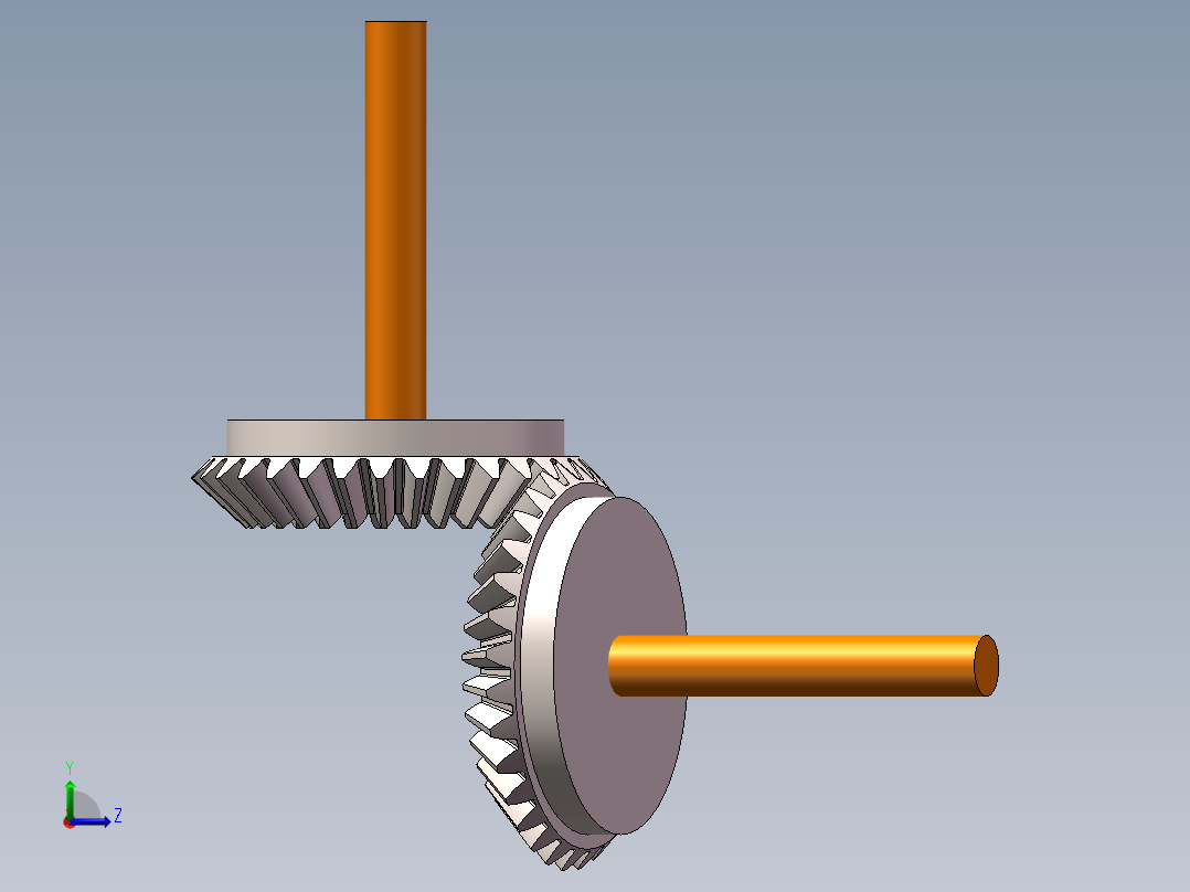 锥齿轮啮合传动左视图