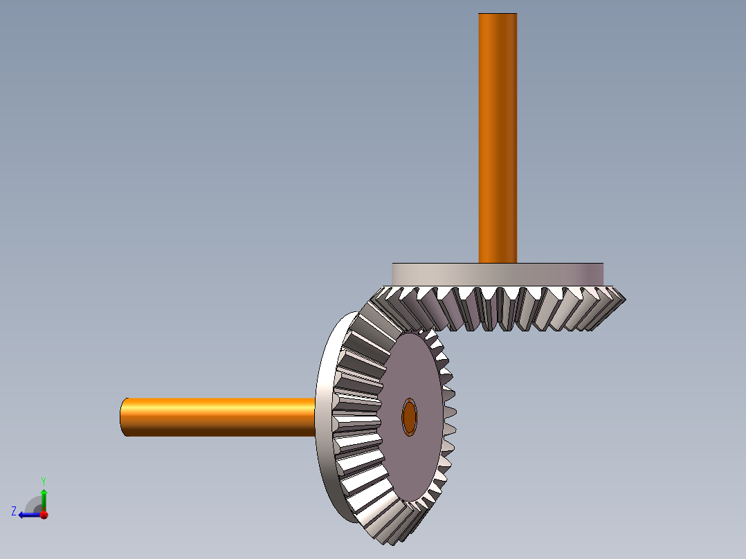 锥齿轮啮合传动右视图