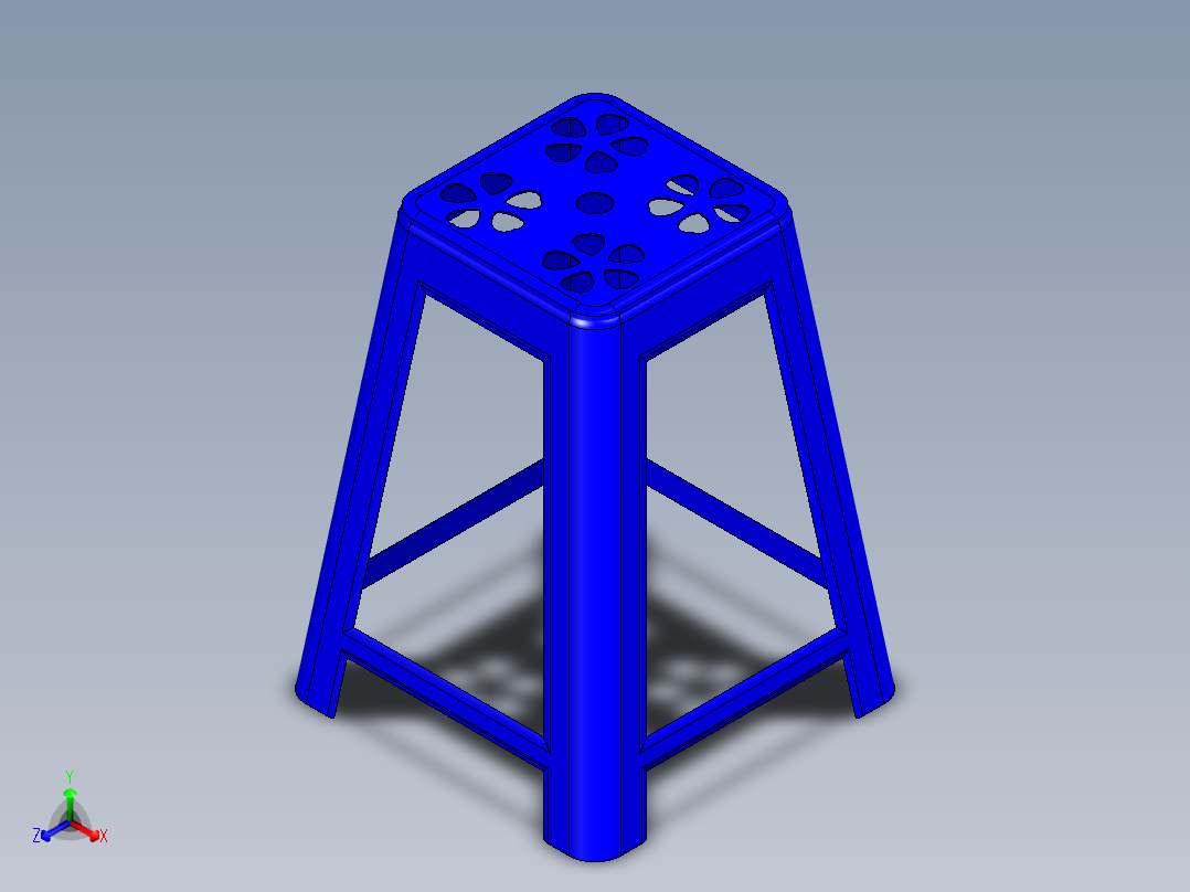塑料方凳子模型