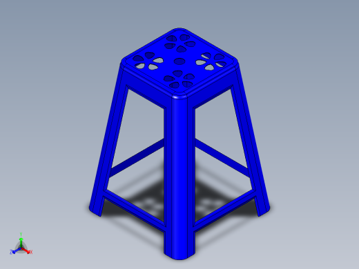 塑料方凳子模型