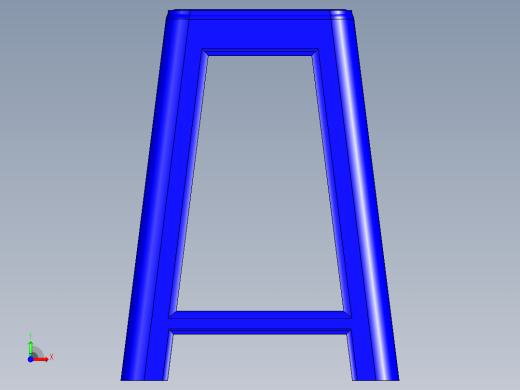 塑料方凳子模型前视缩略图