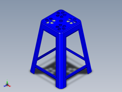 塑料方凳子模型正等轴测缩略图